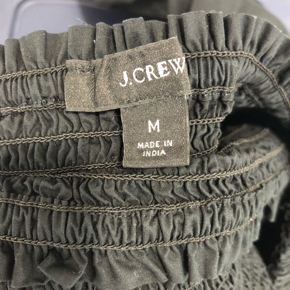 J Crew black smocked bodice puff sleeve, midi dress - Picture 11 of 11